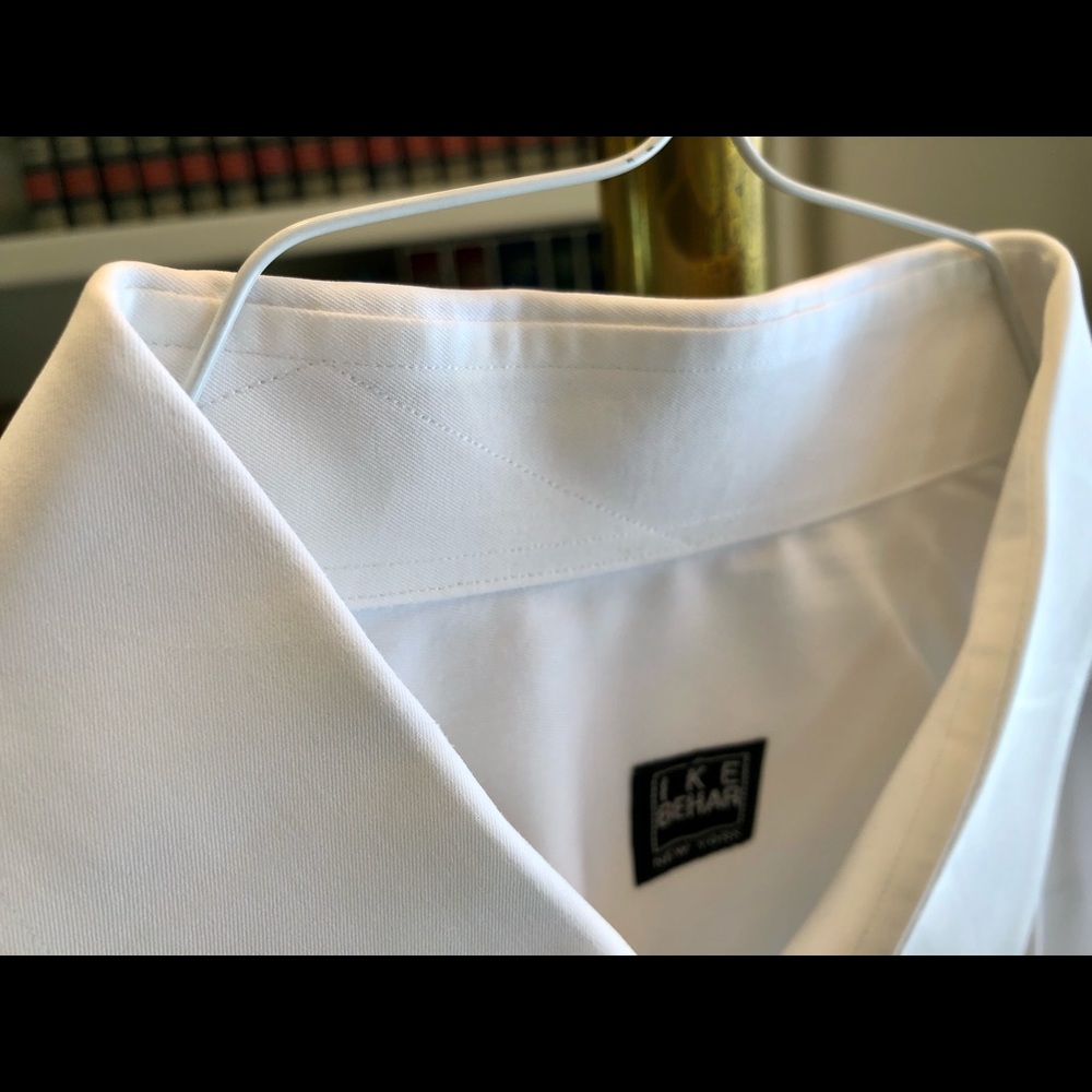 (2) Ike Behar cotton dress shirts identical 18-37 (big, like XXL) - Picture 6 of 14